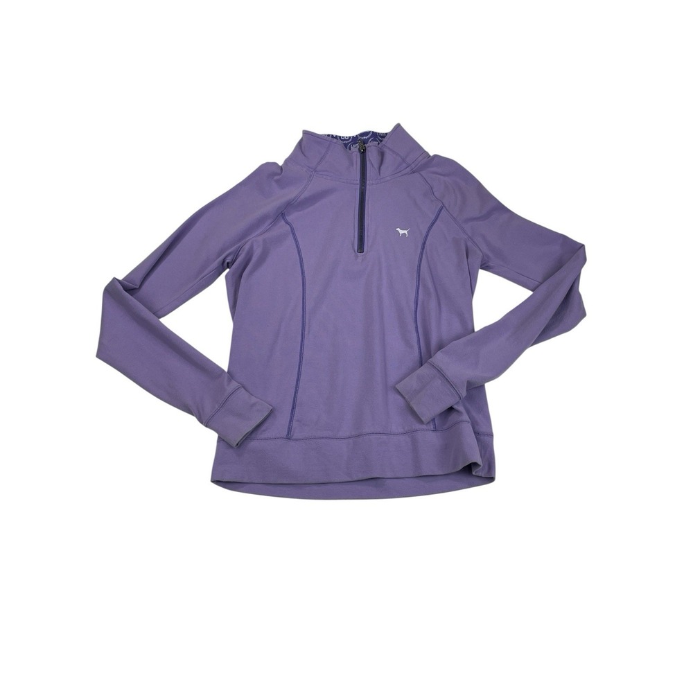 PINK Victoria's Secret Purple Half-Zip Pullover Small Cotton Stretch